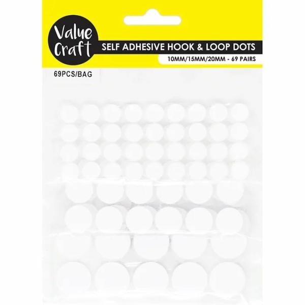 Adhesives |  White Colour Hook & Loop Self Adhesive Dots Adhesives Adhesives