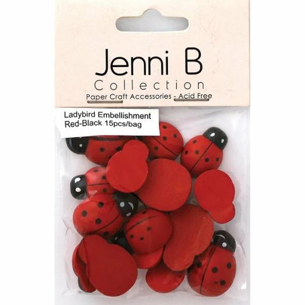 Animal Embellishments |  25Mm X 15Mm Wooden Ladybugs Embellishment Animal Embellishments Animal Embellishments