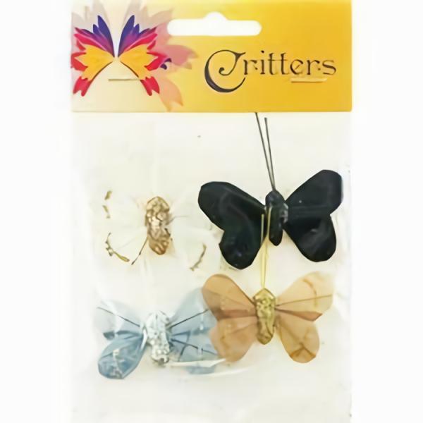 Animal Embellishments |  3Cm Glitter Butterfly Animal Embellishments Animal Embellishments