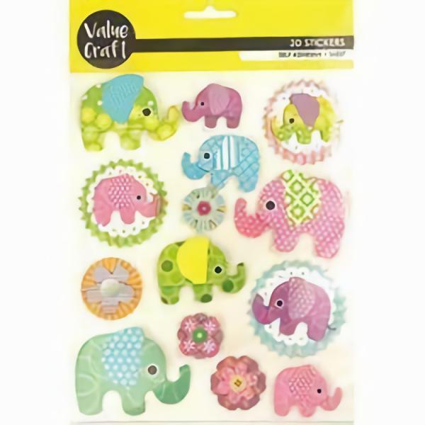 Animal Embellishments |  3D Elephant Stickers Animal Embellishments Animal Embellishments