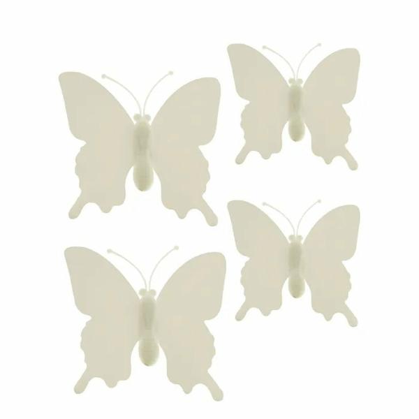 Animal Embellishments |  Diy Plastic White Butterflies Animal Embellishments Animal Embellishments