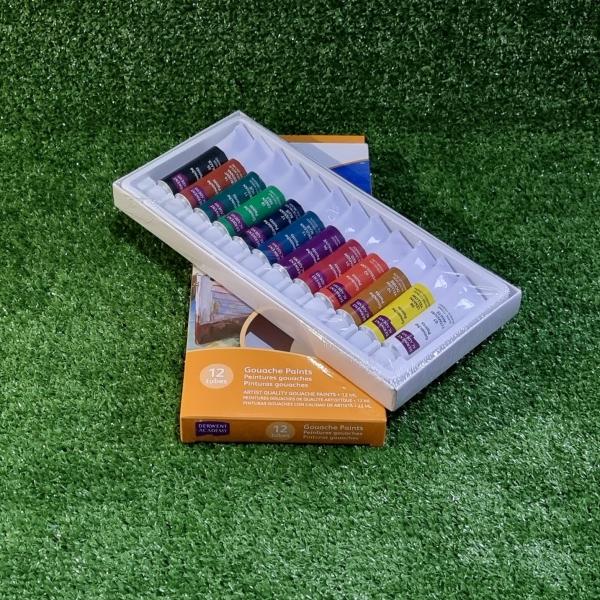 Art Supplies |  12 Colour Derwent Academy Gouache Paint Tubes Art & Craft Essentials Art Supplies