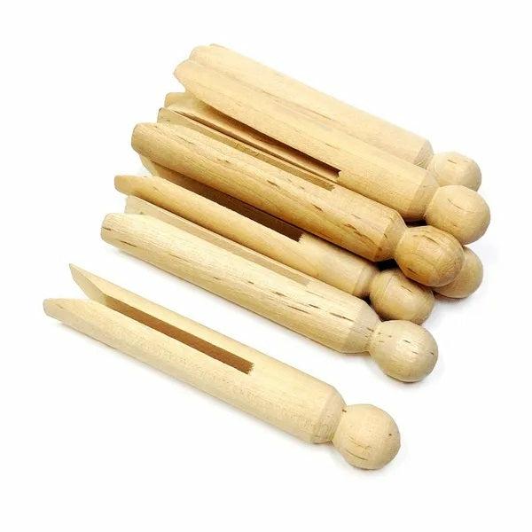 Craft Wooden Items |  11Cm X 8Mm Wooden Dolly Pegs Art & Craft Essentials Craft Wooden Items