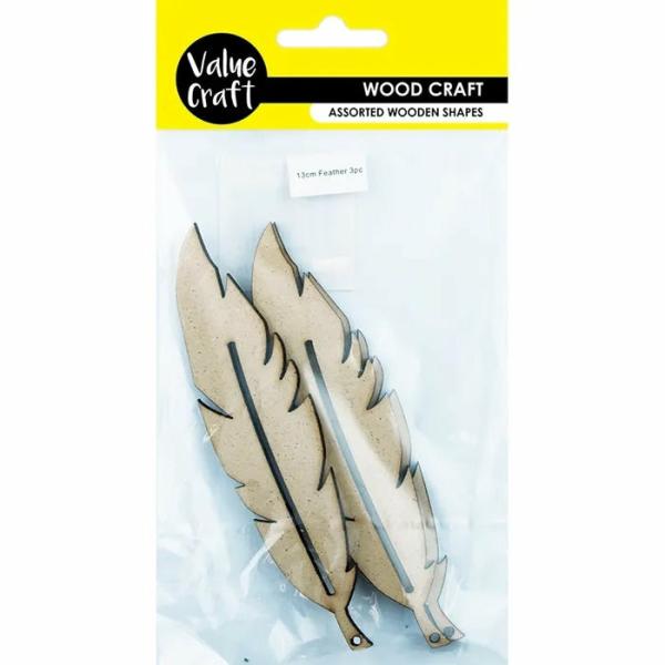 Craft Wooden Items |  13Cm Craft Raw Wood Feathers Shape Art & Craft Essentials Craft Wooden Items