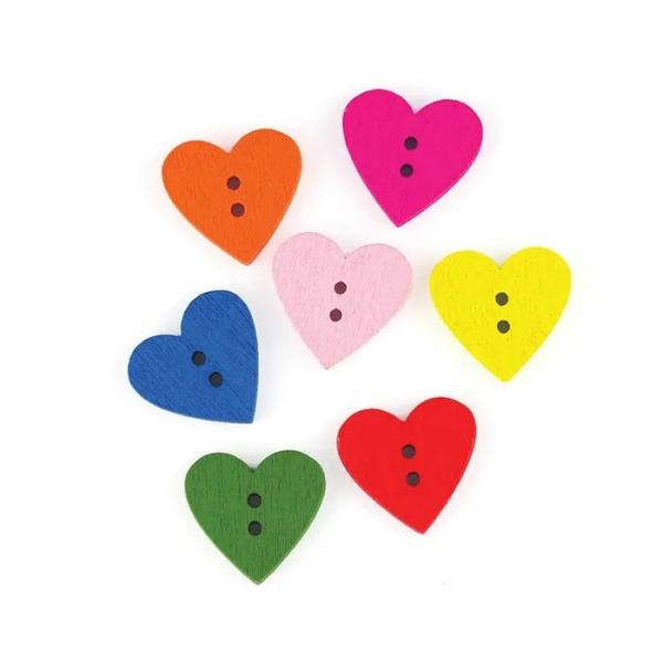 Craft Wooden Items |  15Mm Heart Wooden Buttons Art & Craft Essentials Craft Wooden Items