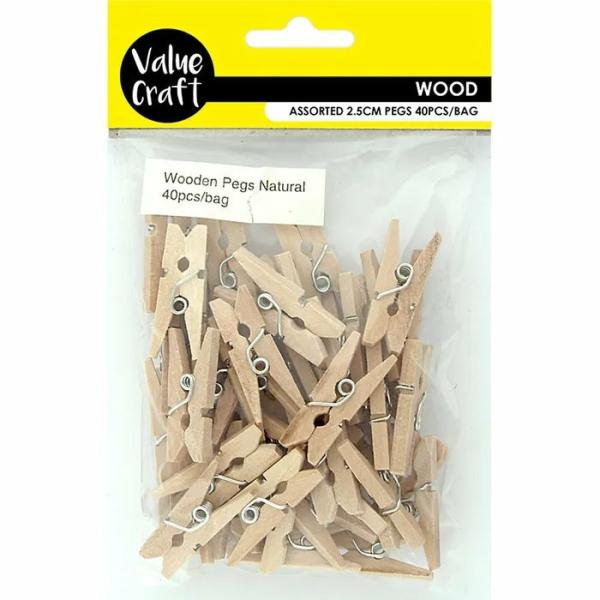 Craft Wooden Items |  2.5Cm Natural Wooden Craft Pegs Art & Craft Essentials Craft Wooden Items