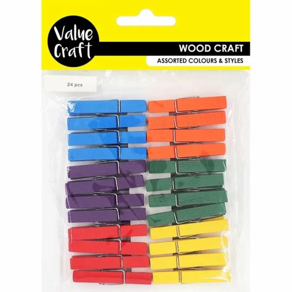 Craft Wooden Items |  4.5Cm Multicolour Wooden Craft Pegs Art & Craft Essentials Craft Wooden Items