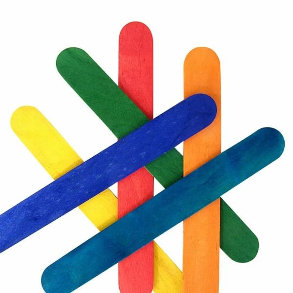 Craft Wooden Items |  Multicolour Jumbo Wooden Icy Pole Sticks Art & Craft Essentials Craft Wooden Items