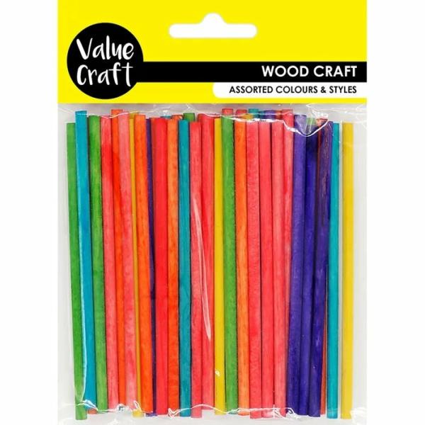 Craft Wooden Items |  Multicolour Wooden Round Sticks Art & Craft Essentials Craft Wooden Items