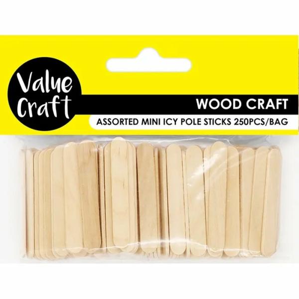 Craft Wooden Items |  Natural Mini Wooden Icy Pole Sticks Art & Craft Essentials Craft Wooden Items