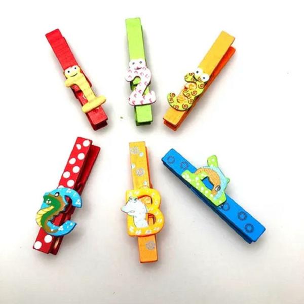 Craft Wooden Items |  Wooden Abc123 Theme Craft Large Pegs Art & Craft Essentials Craft Wooden Items