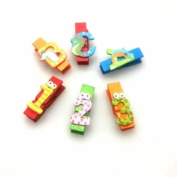 Craft Wooden Items |  Wooden Abc123 Theme Craft Mini Pegs Art & Craft Essentials Craft Wooden Items