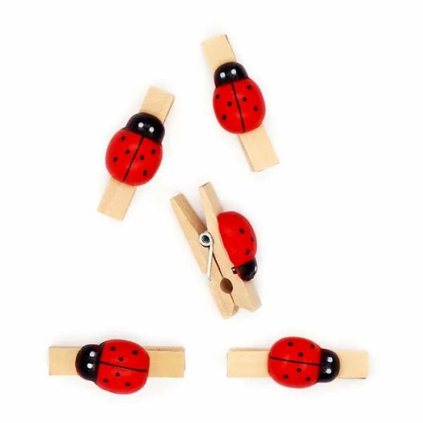 Craft Wooden Items |  Wooden Pegs With Ladybugs Art & Craft Essentials Craft Wooden Items