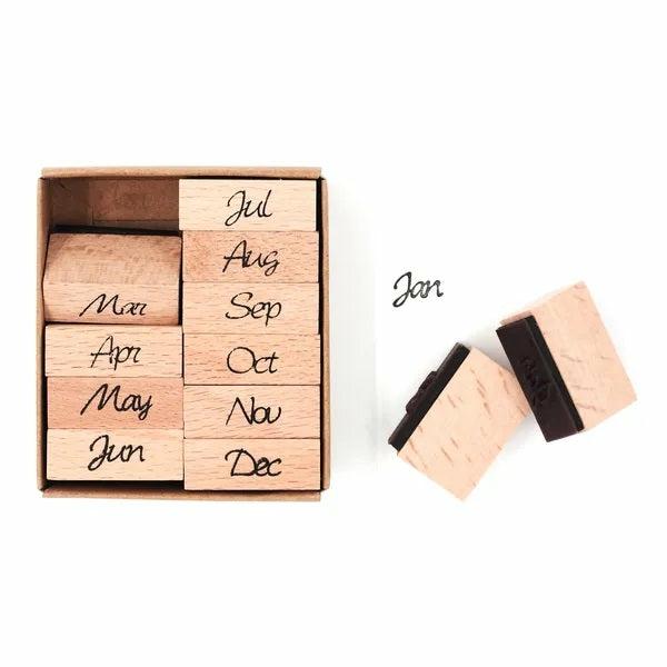 Craft Wooden Items |  Wooden Short Months Stamps Art & Craft Essentials Craft Wooden Items