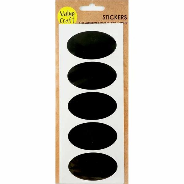 Decofoam & Chalkboard |  Self Adhesive Oval Chalkboard Label Stickers Art & Craft Essentials Decofoam & Chalkboard