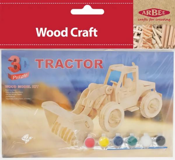 Diy Craft Kits |  Tractor 3D Wooden Puzzle Diy Kit Art & Craft Essentials Diy Craft Kits