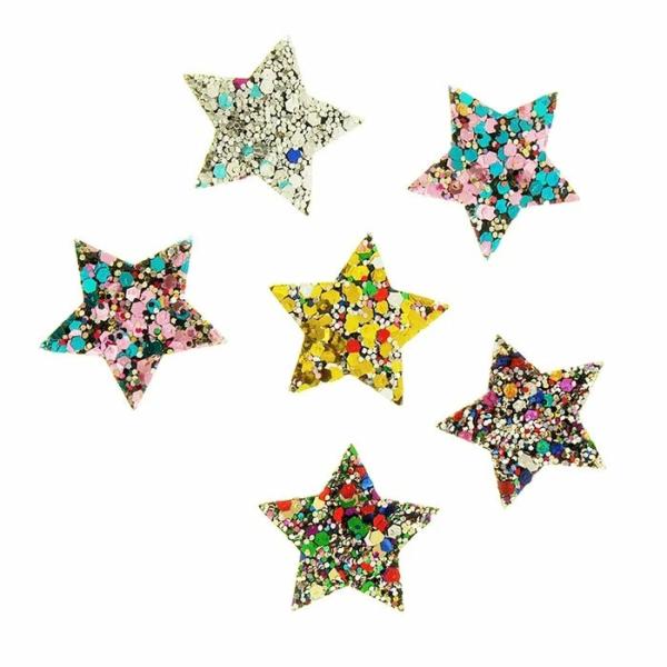 Embellishments |  Glitter Stars Shapes Felt Embellishment Art & Craft Essentials Embellishments