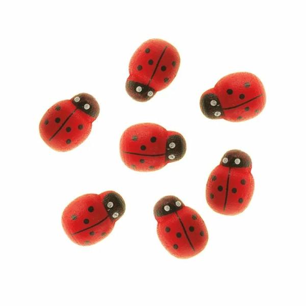 Embellishments |  Self Adhesive Wooden Lady Bird Shape Embellishment Animal Embellishments Animal Embellishments