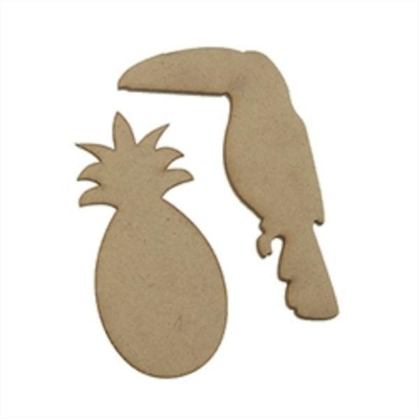 Embellishments |  Wood Toucan And Pineapple Art & Craft Essentials Craft Wooden Items