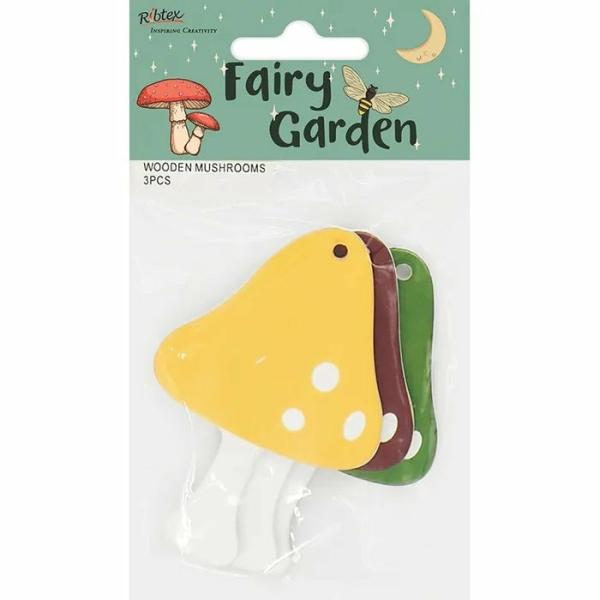 Embellishments |  Wooden Fairy Garden Mushrooms Art & Craft Essentials Craft Wooden Items