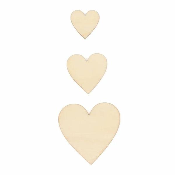 Embellishments |  Wooden Flat Hearts Shapes Art & Craft Essentials Craft Wooden Items