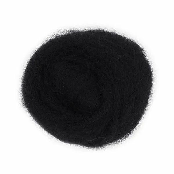 Felting Supplies |  Black Colour Combed Wool Art & Craft Essentials Felting Supplies