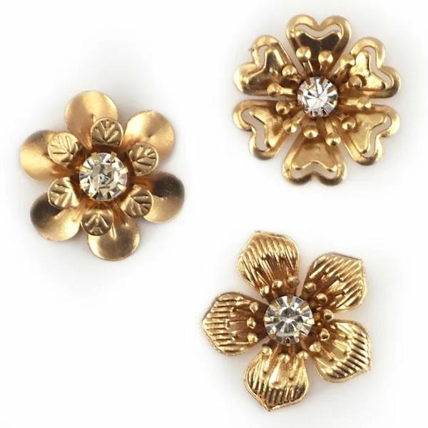 Floral Craft |  20Mm Metal Alloy Stick On Flower Art & Craft Essentials Floral Craft