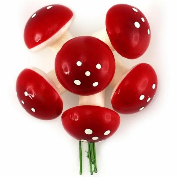 Floral Craft |  25Mm Red Foam Mushroom Art & Craft Essentials Floral Craft