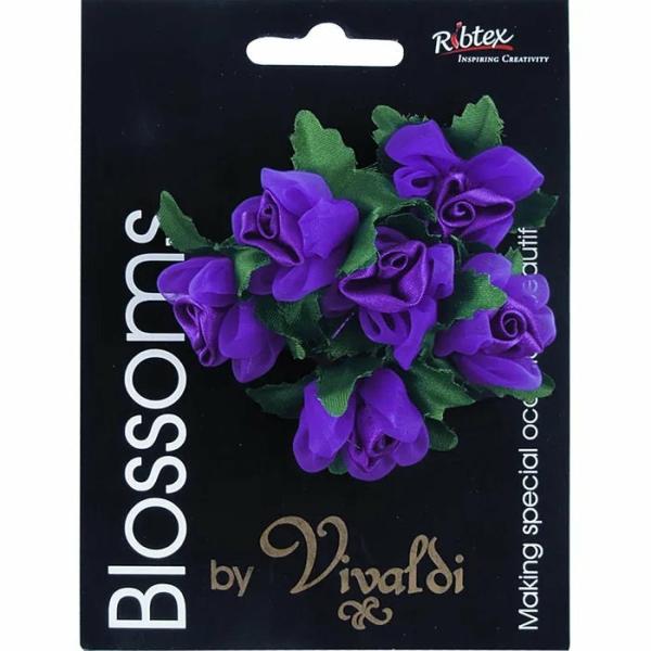 Floral Craft |  30Mm Satin & Organza Rose Bud With Leaves Art & Craft Essentials Floral Craft