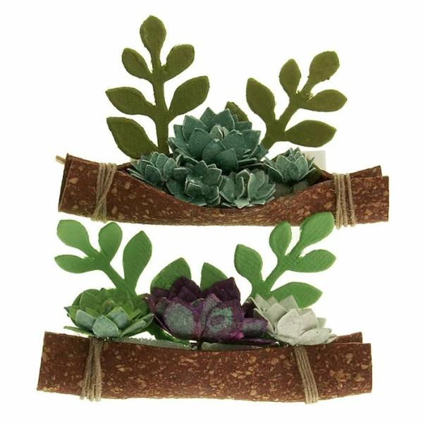 Floral Craft |  Paper And Cork Succulent Boat Ornament Art & Craft Essentials Floral Craft