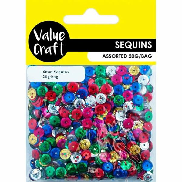 Glitters & Sequins |  6Mm Multi Coloured Craft Sequins Art & Craft Essentials Glitters & Sequins