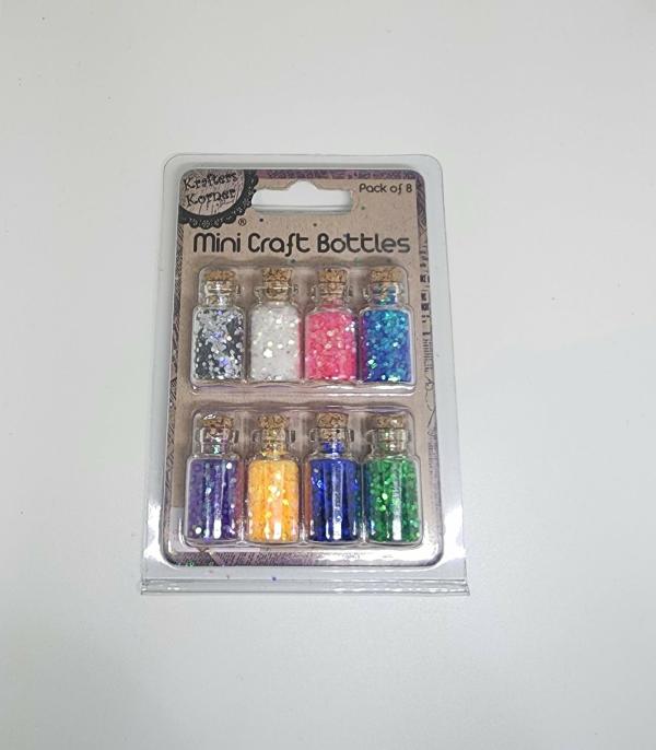 Glitters & Sequins |  8Pk Mini Craft Glitters Bottles Art & Craft Essentials Glitters & Sequins