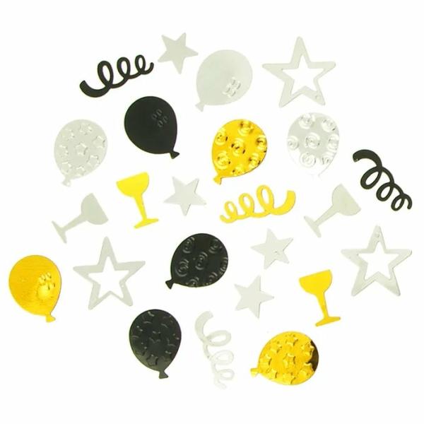 Glitters & Sequins |  Black, Silver & Gold Triple Pack Scatters Art & Craft Essentials Glitters & Sequins