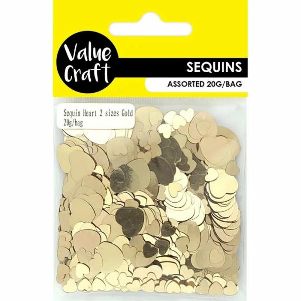 Glitters & Sequins |  Gold Colour Heart Shape Scatters Art & Craft Essentials Glitters & Sequins