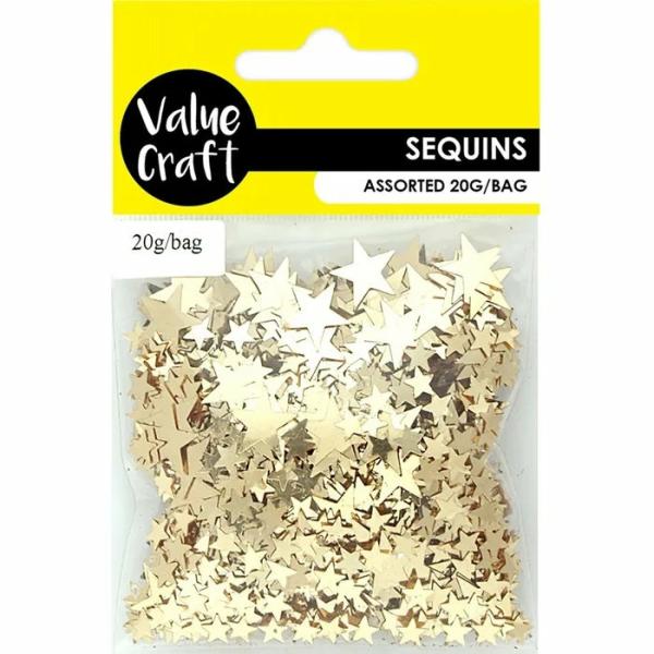 Glitters & Sequins |  Gold Colour Star Shape Scatters Art & Craft Essentials Glitters & Sequins