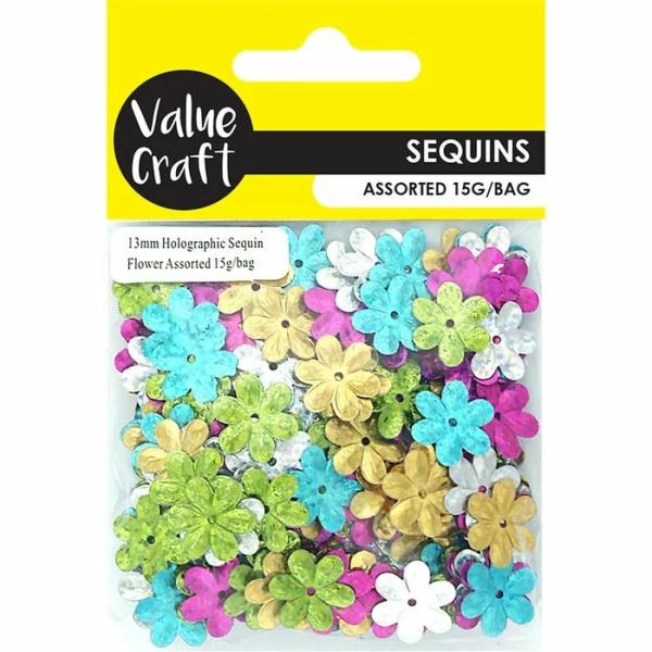 Glitters & Sequins |  Holographic Small Flower Shape Scatter Art & Craft Essentials Glitters & Sequins