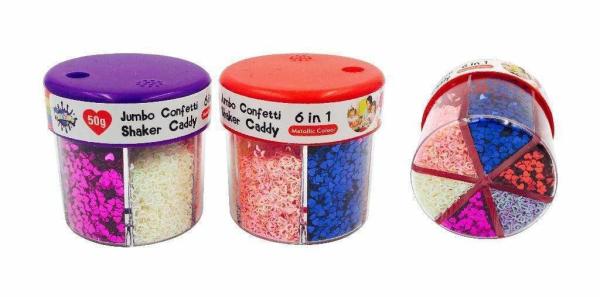 Glitters & Sequins |  Jumbo 6 In 1 Heart Shape Glitter Shaker Art & Craft Essentials Glitters & Sequins