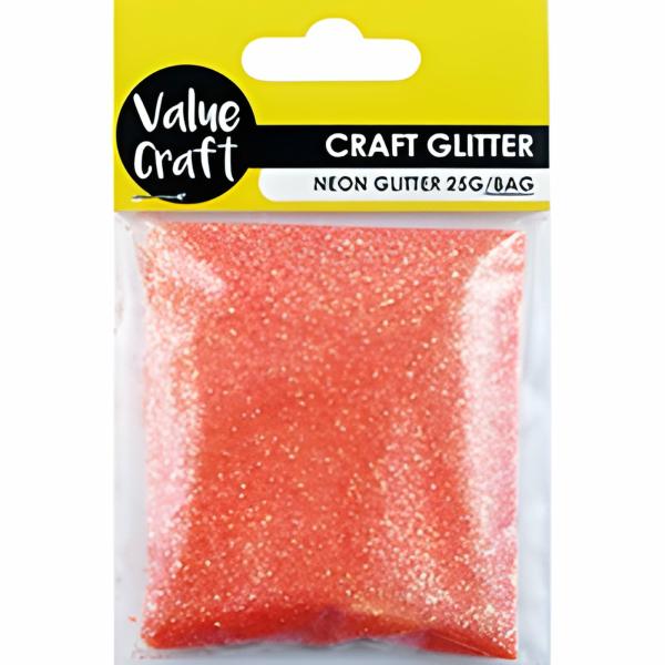 Glitters & Sequins |  Orange Neon Craft Glitter Art & Craft Essentials Glitters & Sequins