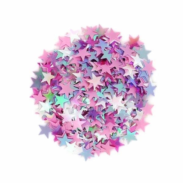 Glitters & Sequins |  Pink & Lavender Colour Star Shape Scatters Art & Craft Essentials Glitters & Sequins