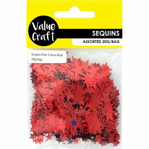 Glitters & Sequins |  Red Colour Star Shape Scatters Art & Craft Essentials Glitters & Sequins