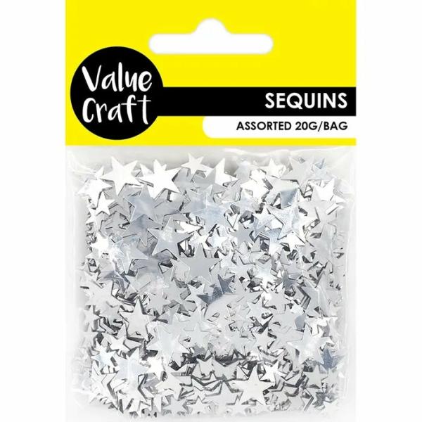 Glitters & Sequins |  Silver Colour Star Shape Scatters Art & Craft Essentials Glitters & Sequins