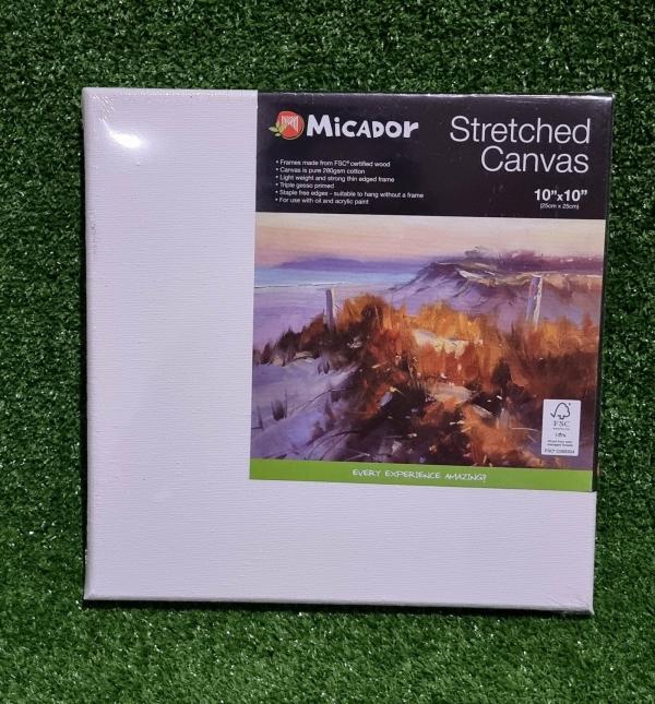 Painting Supplies |  10Inch X 10Inch Micador Stretched Canvas Art & Craft Essentials Art Supplies