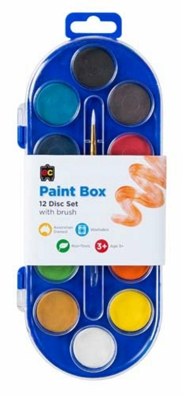 Painting Supplies |  12 Colours Paint Box With Brush Art & Craft Essentials Art Supplies