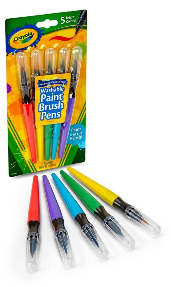 Painting Supplies |  5Pcs Crayola Washable Paint Brush Pen Set Art & Craft Essentials Painting Supplies