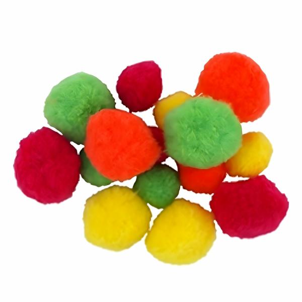 Pom Pom & Chenille Stems |  Assorted Fluoros Colour Craft Pom Pom Art & Craft Essentials Pom Pom & Chenille Stems