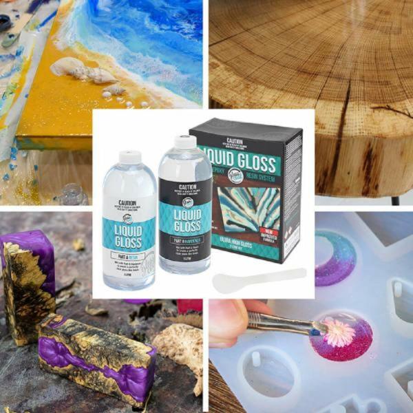 Resin Supplies |  2 Litre Glass Coat Resin Liquid Gloss Art & Craft Essentials Resin Supplies