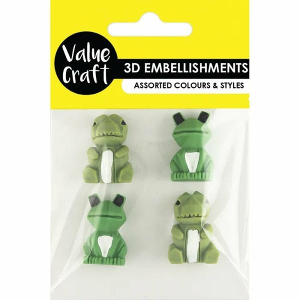 Resin Supplies |  Dino & Frog Shapes Resin Embellishments Art & Craft Essentials Embellishments