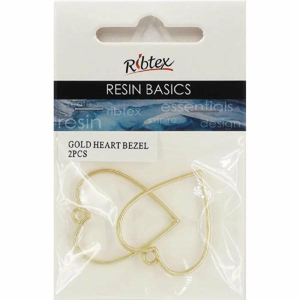 Resin Supplies |  Gold Heart Uv Resin Bezel Frame Art & Craft Essentials Resin Supplies