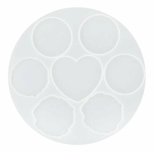 Resin Supplies |  Heart & Circle Geode Silicone Resin Mould Art & Craft Essentials Resin Supplies