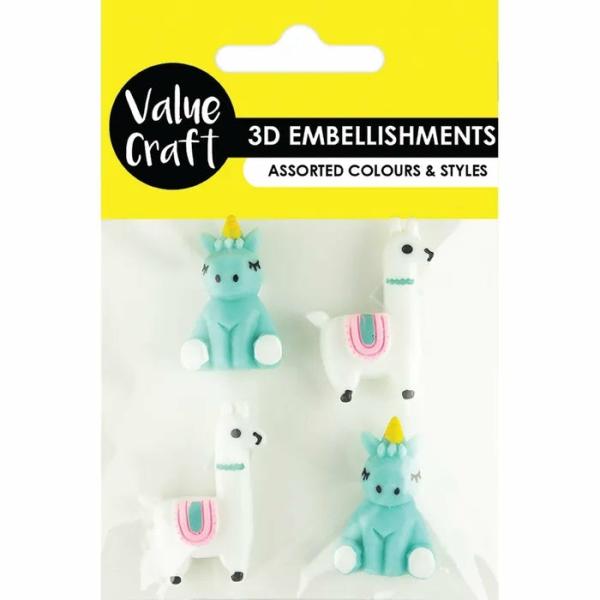 Resin Supplies |  Unicorn & Llama Shapes Resin Embellishments Art & Craft Essentials Embellishments